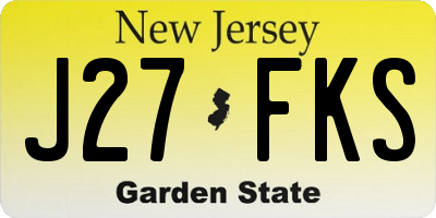 NJ license plate J27FKS