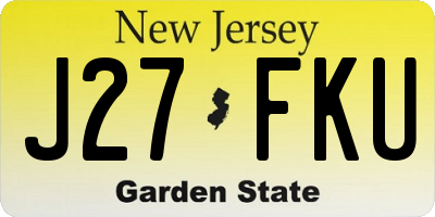 NJ license plate J27FKU