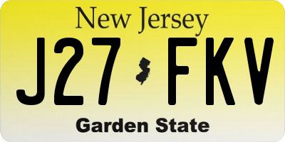 NJ license plate J27FKV