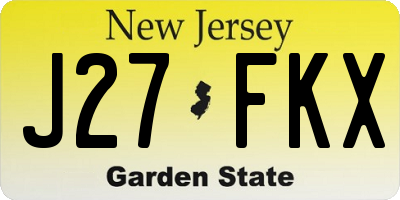 NJ license plate J27FKX