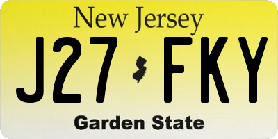 NJ license plate J27FKY