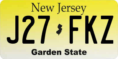 NJ license plate J27FKZ