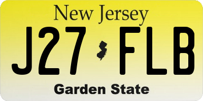 NJ license plate J27FLB