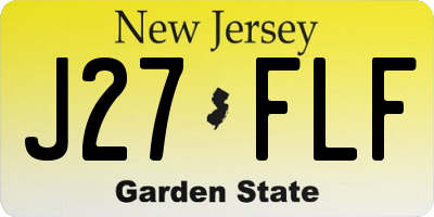 NJ license plate J27FLF