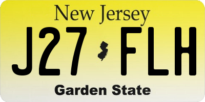 NJ license plate J27FLH