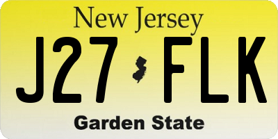 NJ license plate J27FLK