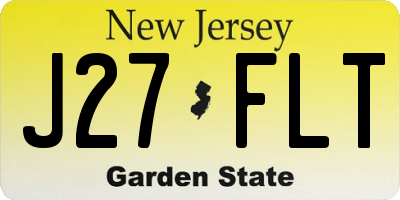 NJ license plate J27FLT