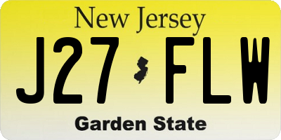 NJ license plate J27FLW