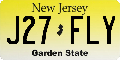 NJ license plate J27FLY