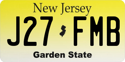NJ license plate J27FMB