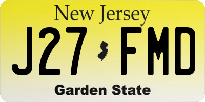 NJ license plate J27FMD