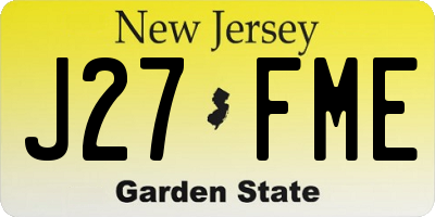 NJ license plate J27FME