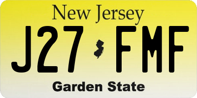 NJ license plate J27FMF
