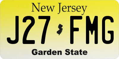 NJ license plate J27FMG