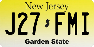 NJ license plate J27FMI