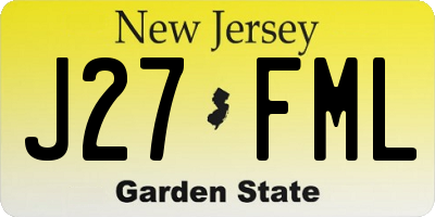 NJ license plate J27FML
