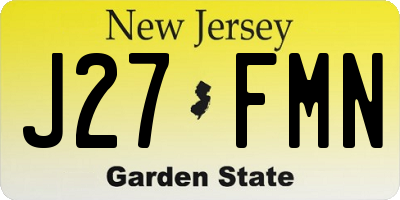 NJ license plate J27FMN