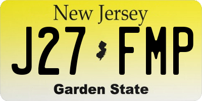 NJ license plate J27FMP