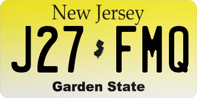 NJ license plate J27FMQ