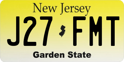 NJ license plate J27FMT