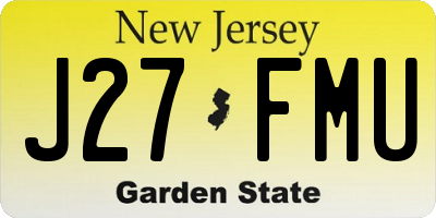 NJ license plate J27FMU