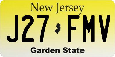 NJ license plate J27FMV