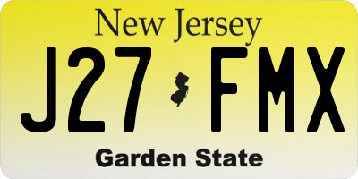 NJ license plate J27FMX