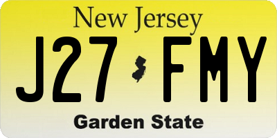NJ license plate J27FMY