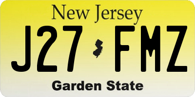 NJ license plate J27FMZ