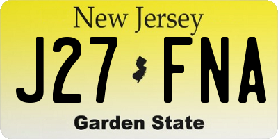 NJ license plate J27FNA