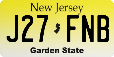 NJ license plate J27FNB