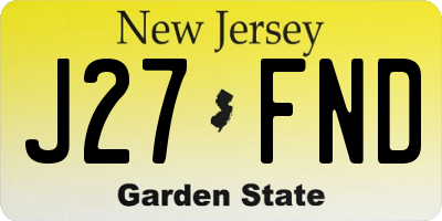 NJ license plate J27FND