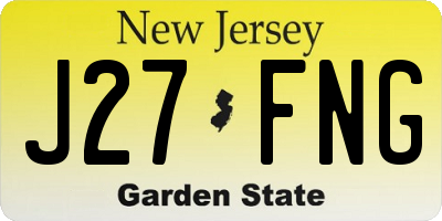 NJ license plate J27FNG