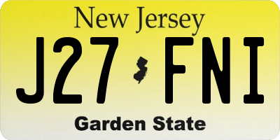 NJ license plate J27FNI