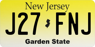 NJ license plate J27FNJ