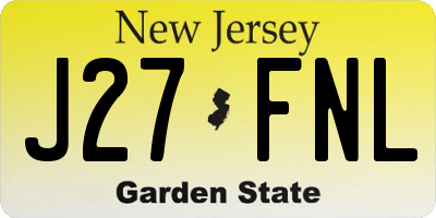 NJ license plate J27FNL