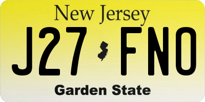 NJ license plate J27FNO