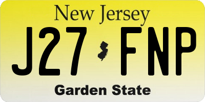 NJ license plate J27FNP