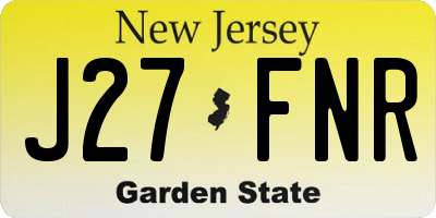 NJ license plate J27FNR