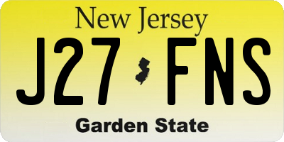 NJ license plate J27FNS