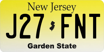 NJ license plate J27FNT