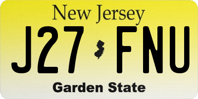 NJ license plate J27FNU