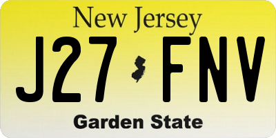 NJ license plate J27FNV