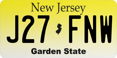 NJ license plate J27FNW