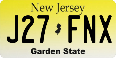 NJ license plate J27FNX