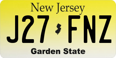 NJ license plate J27FNZ