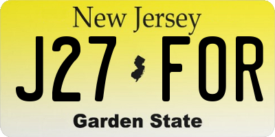 NJ license plate J27FOR
