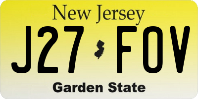 NJ license plate J27FOV