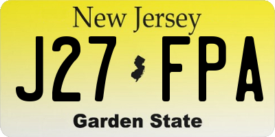 NJ license plate J27FPA