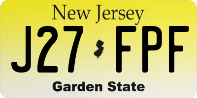 NJ license plate J27FPF